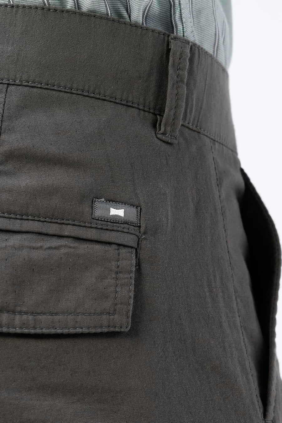 BASICS DRIFT FIT VOLCANIC ASH GREY COTTON DOUBLE CLOTH TROUSER