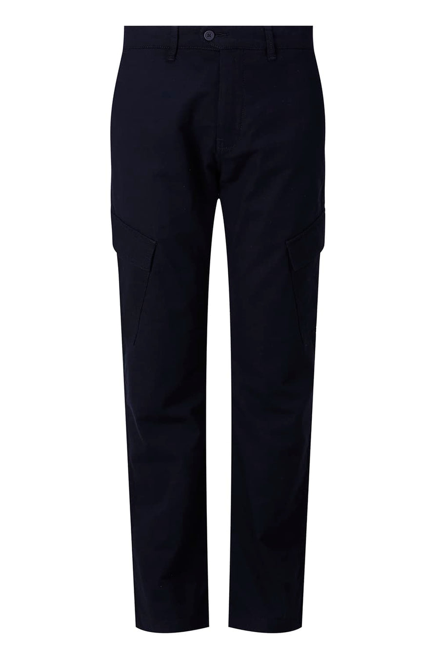 BASICS DRIFT FIT CHARCOAL ART NAVY COTTON DOUBLE CLOTH TROUSER