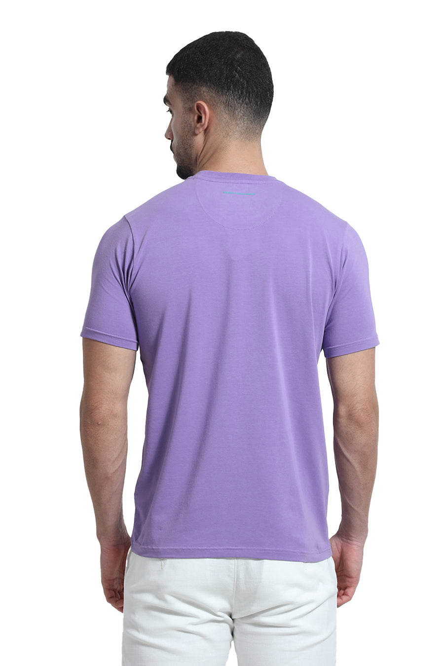 BASICS REGULAR FIT ULTRA VIOLET COTTON STRETCH CREW T-SHIRT