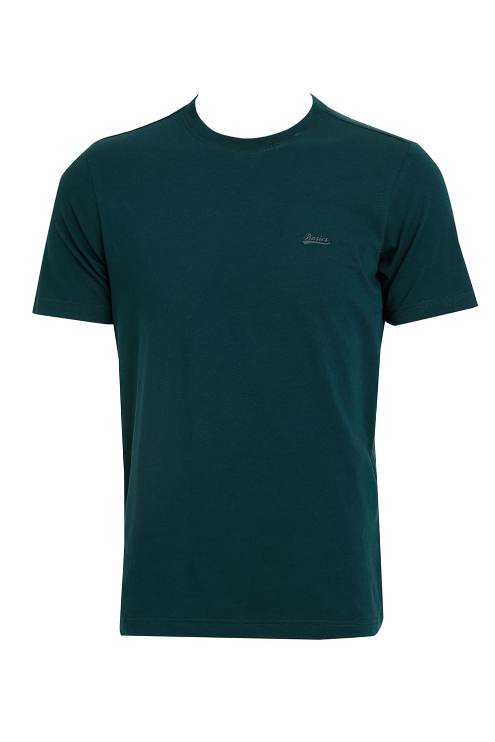 BASICS REGULAR FIT JUNE BUG COTTON STRETCH CREW T-SHIRT