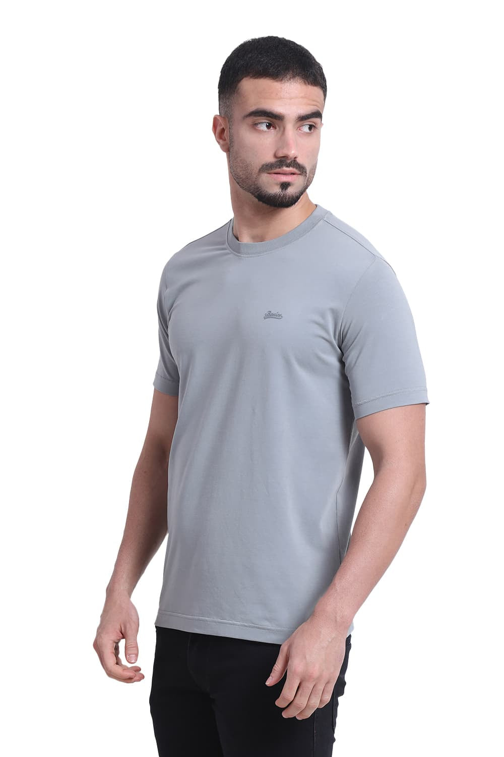 BASICS REGULAR FIT MONUMENT COTTON STRETCH CREW T-SHIRT