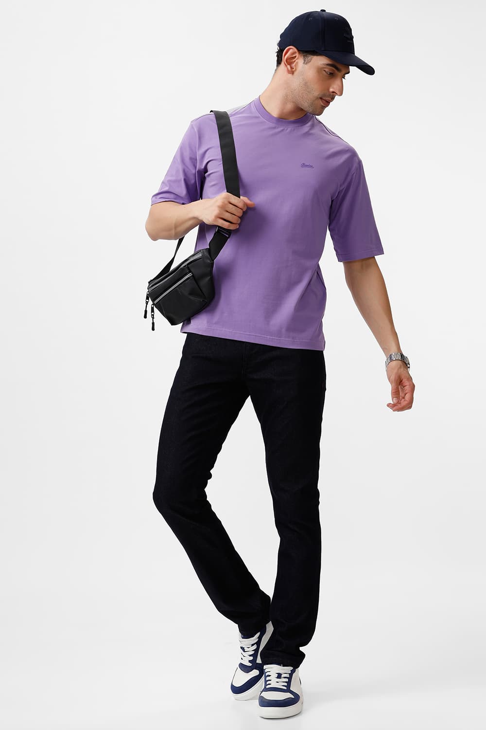 RELAXED FIT COTTON STRETCH CREW T-SHIRT