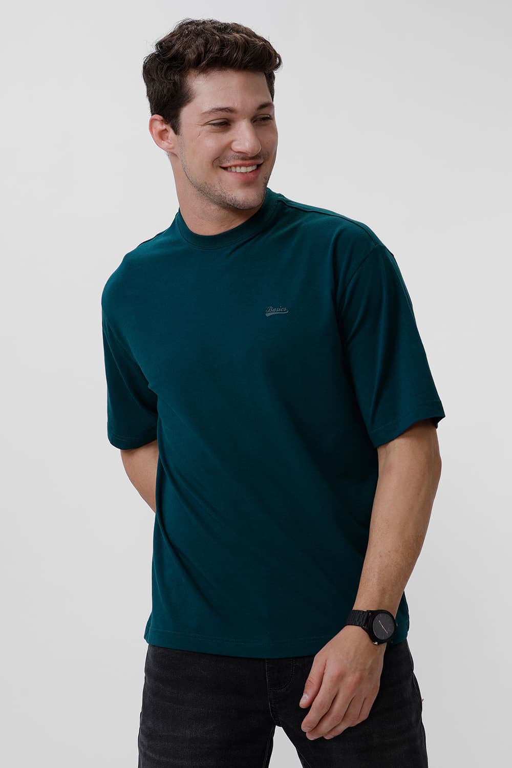 RELAXED FIT COTTON STRETCH CREW T-SHIRT