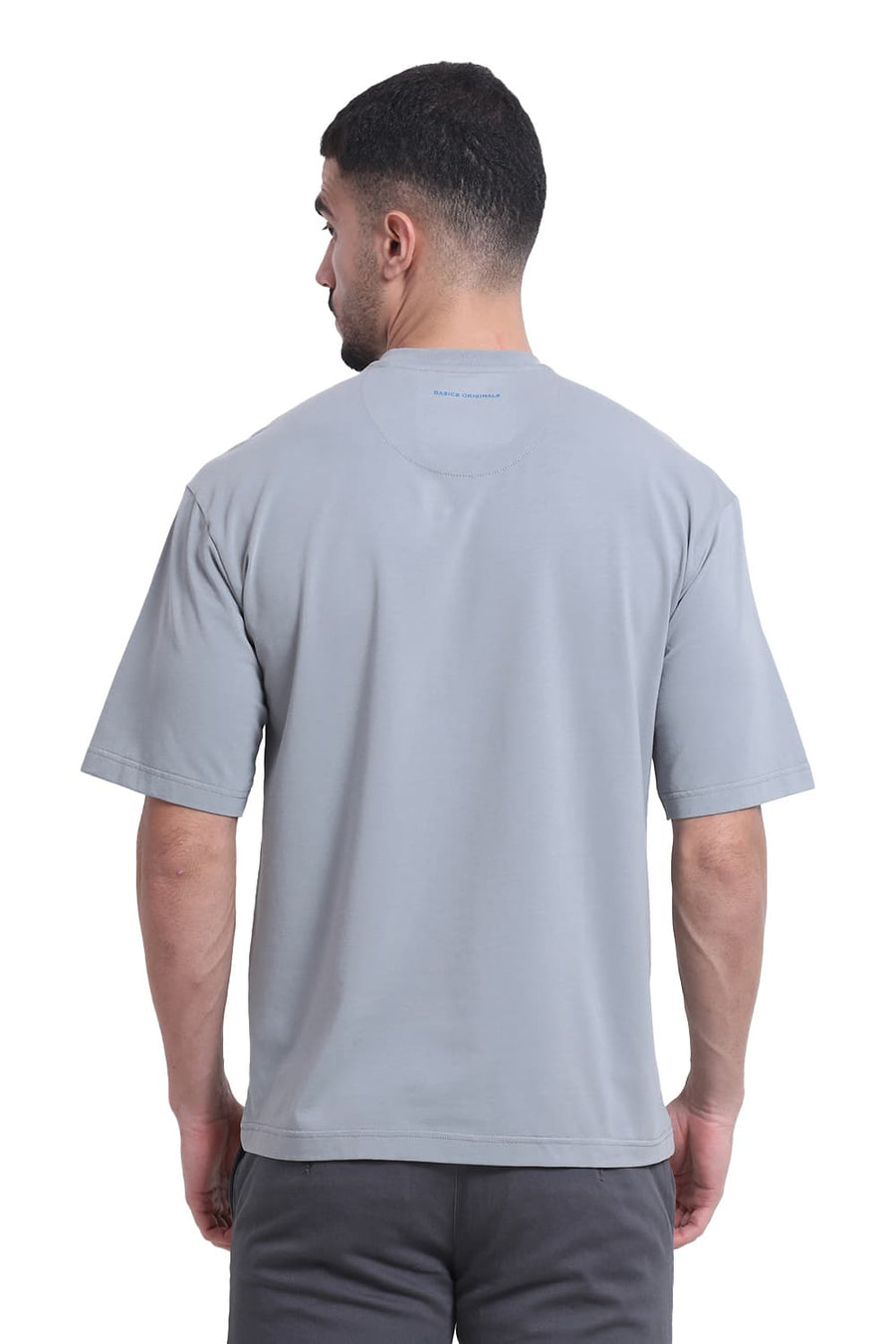 BASICS RELAXED FIT MONUMENT COTTON STRETCH CREW T-SHIRT