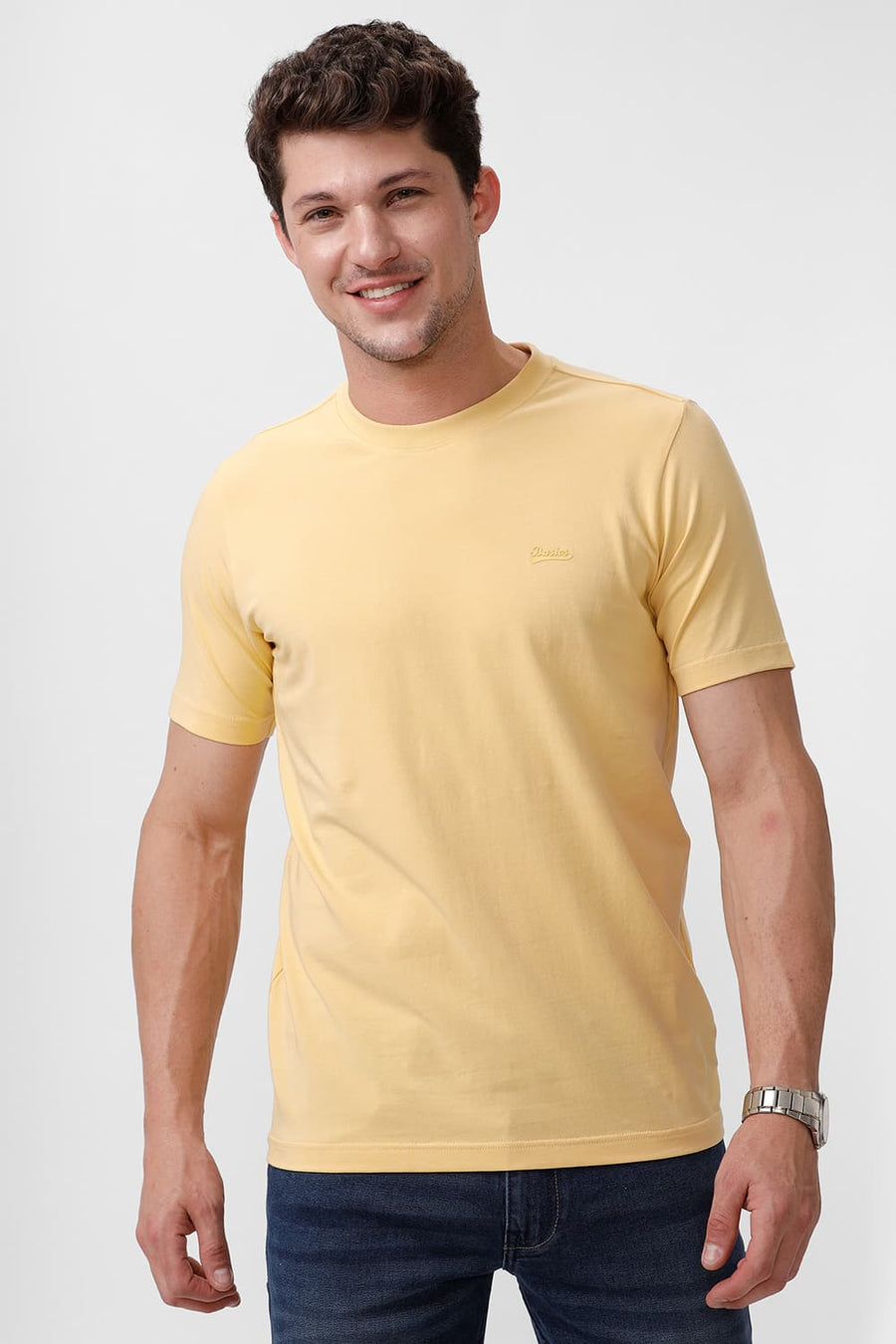 BASICS REGULAR FIT SUN DRESS COTTON STRETCH CREW T-SHIRT