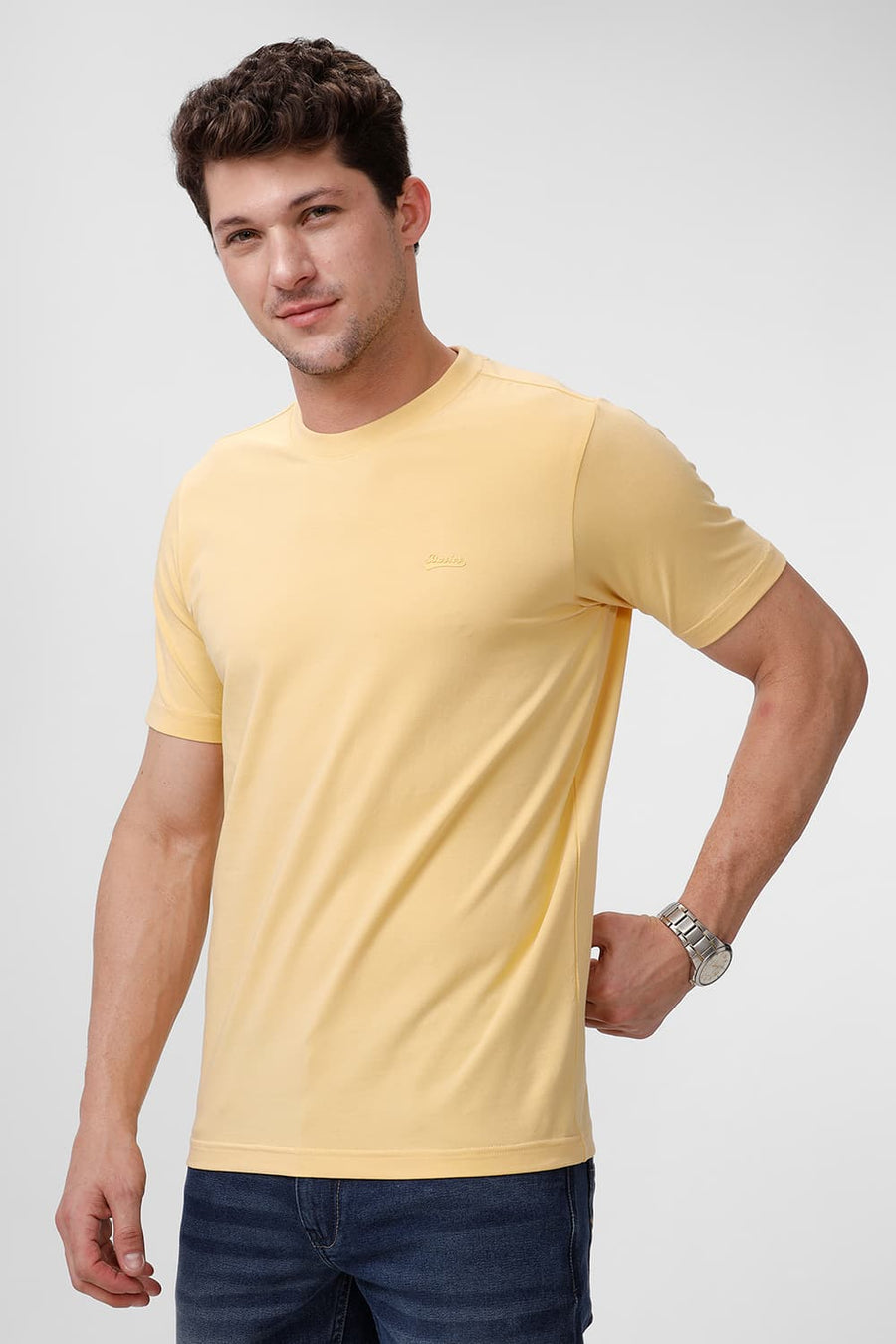 BASICS REGULAR FIT SUN DRESS COTTON STRETCH CREW T-SHIRT