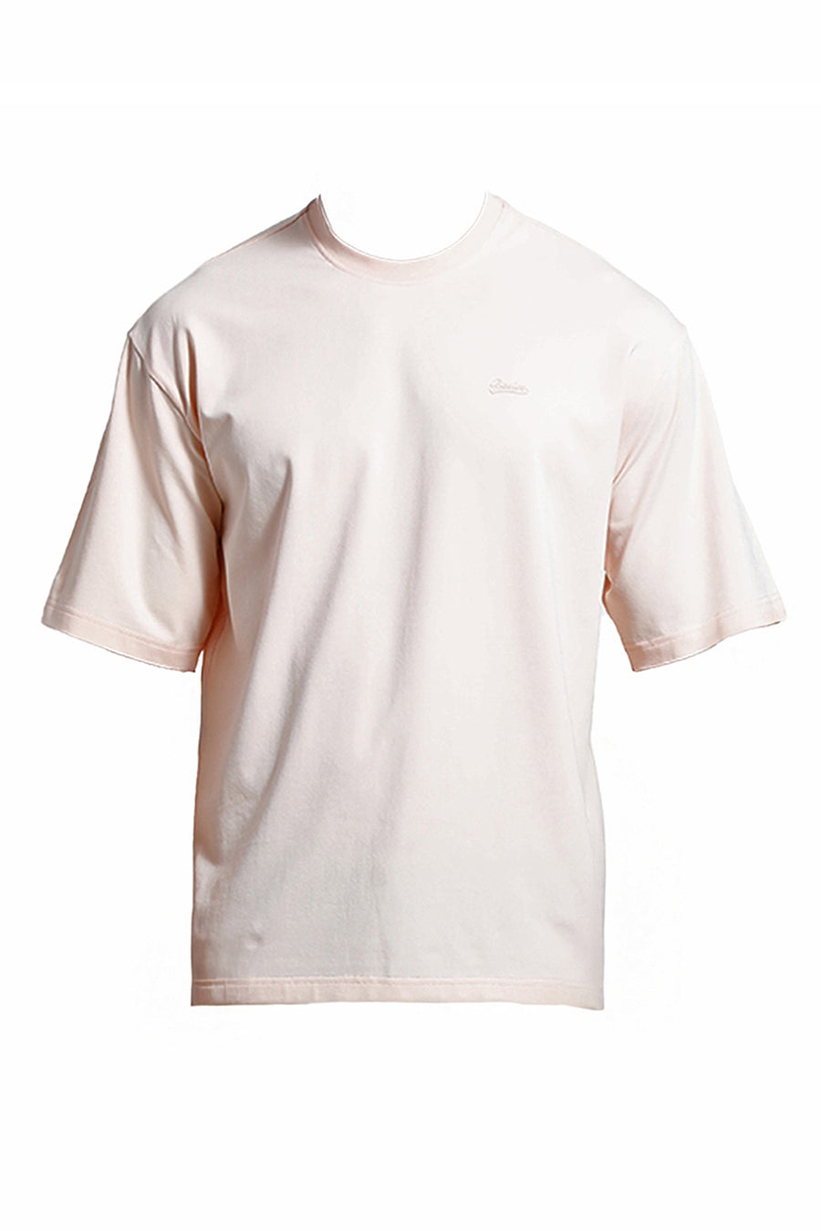 BASICS RELAXED FIT SCALLOP SHELL COTTON STRETCH CREW T-SHIRT