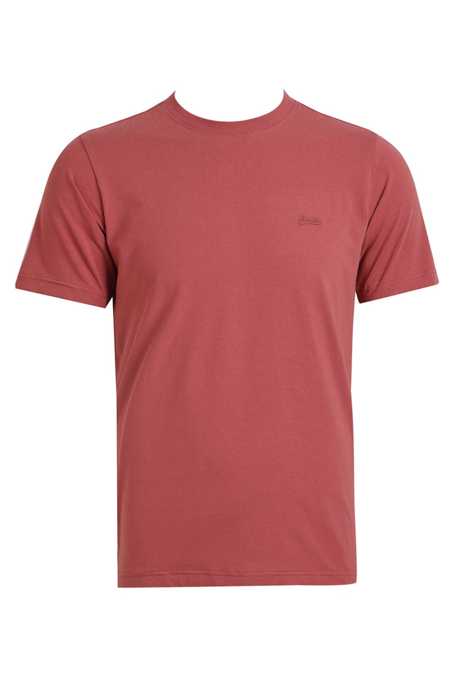BASICS REGULAR FIT DUSTY CEDAR COTTON STRETCH CREW T-SHIRT