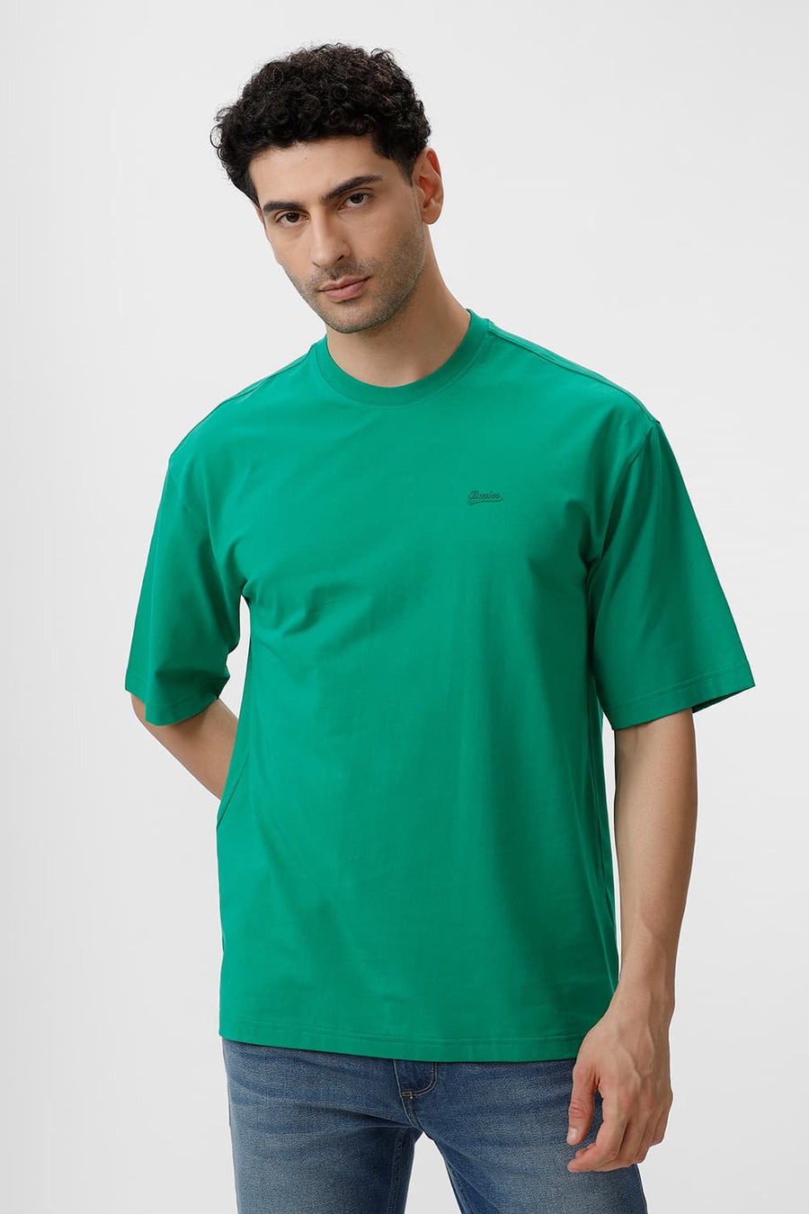 BASICS RELAXED FIT JELLY BEAN COTTON STRETCH CREW T-SHIRT