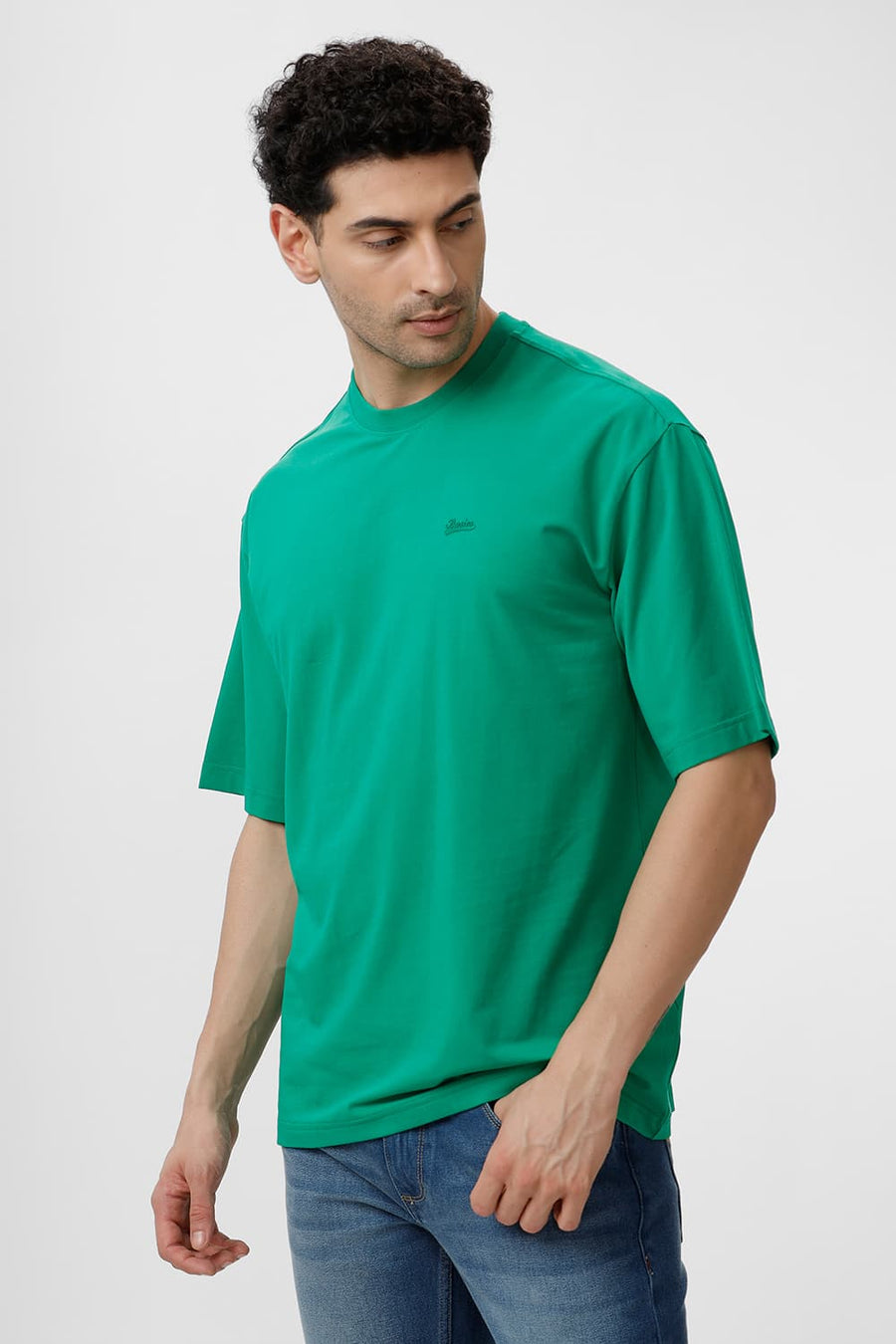 BASICS RELAXED FIT JELLY BEAN COTTON STRETCH CREW T-SHIRT