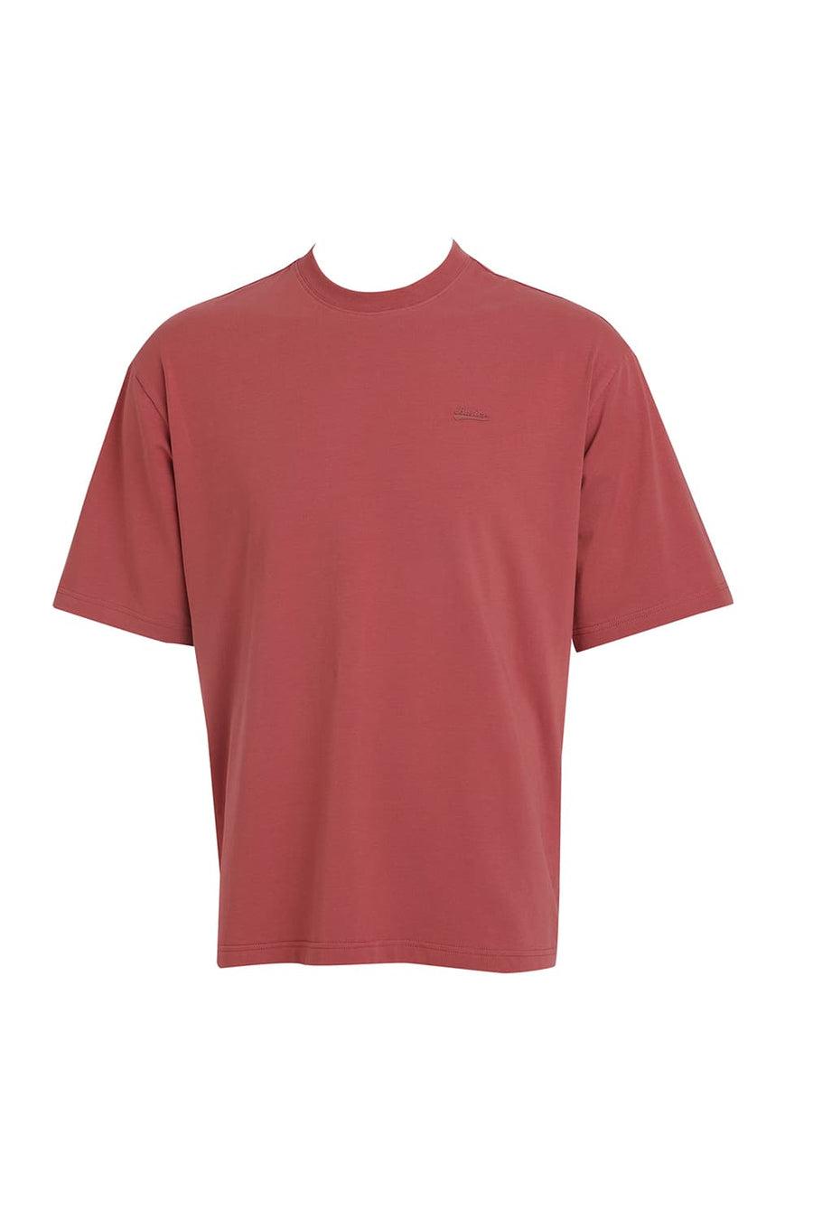 BASICS RELAXED FIT DUSTY CEDAR COTTON STRETCH CREW T-SHIRT