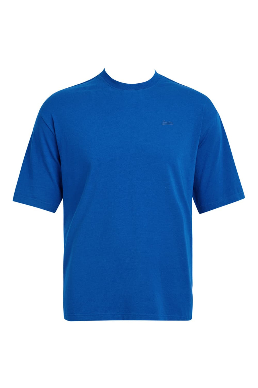BASICS RELAXED FIT ROYAL BLUE COTTON STRETCH CREW T-SHIRT