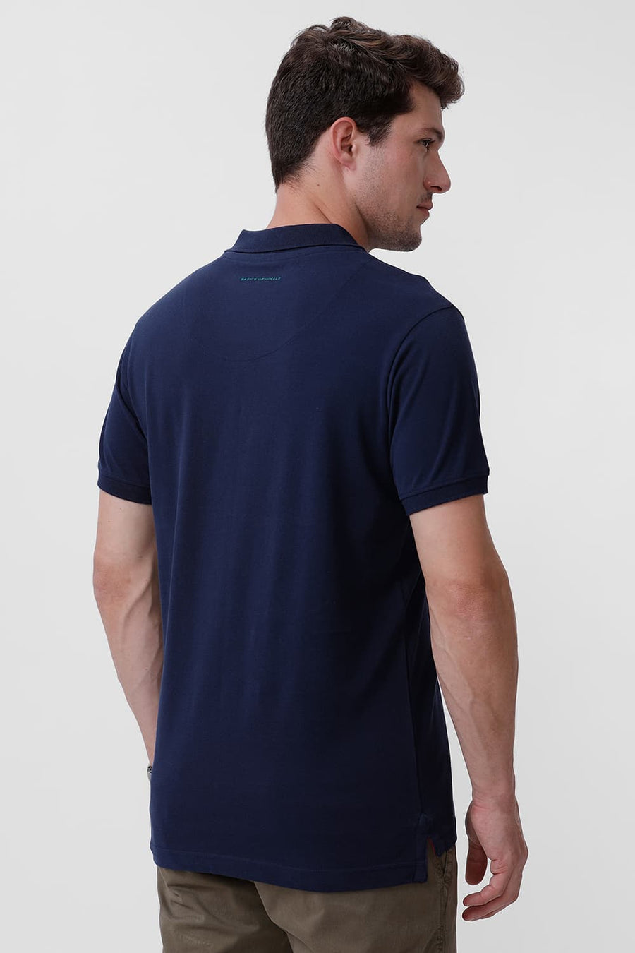 BASICS REGULAR FIT DRESS BLUES COTTON POLO T-SHIRT