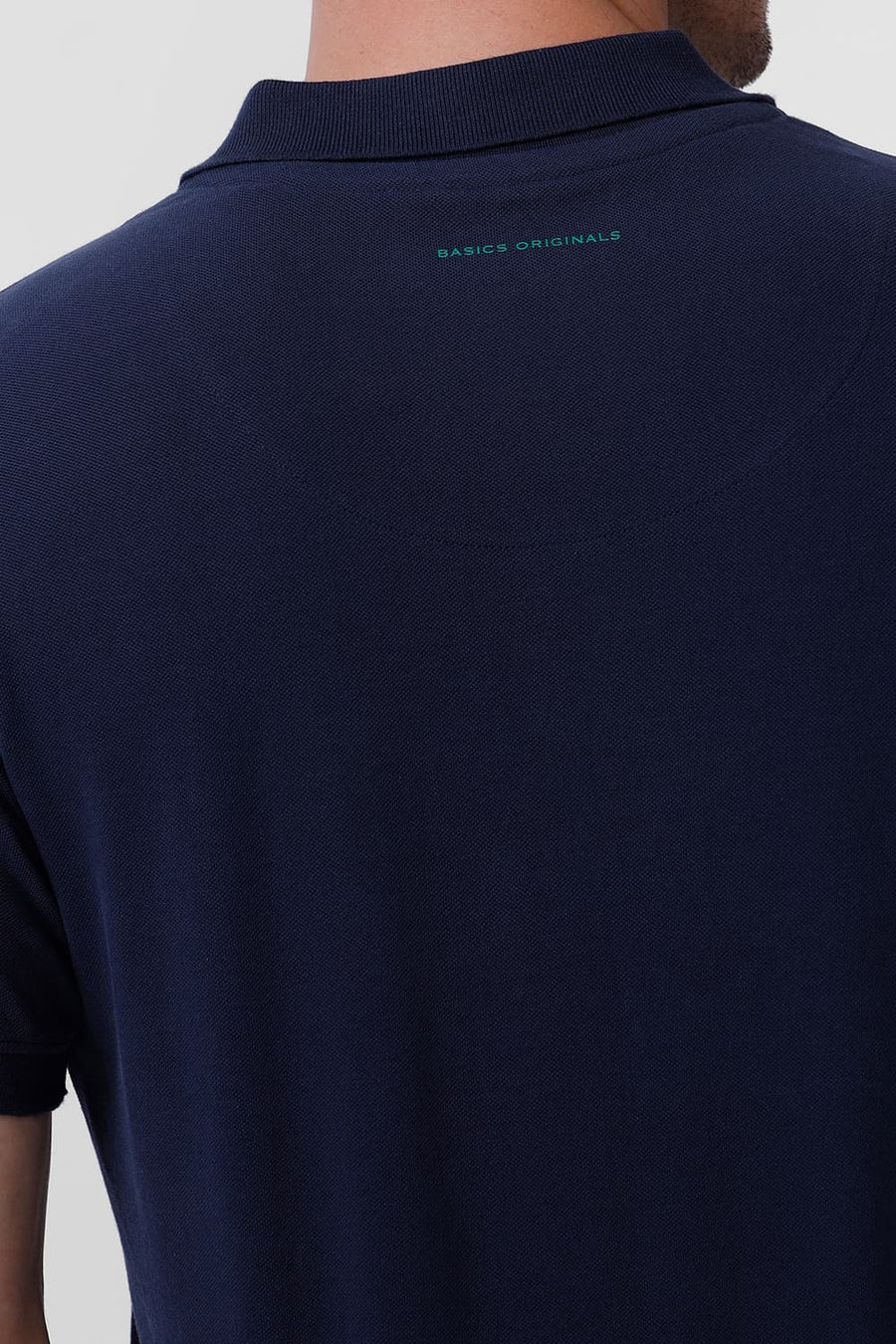 BASICS REGULAR FIT DRESS BLUES COTTON POLO T-SHIRT
