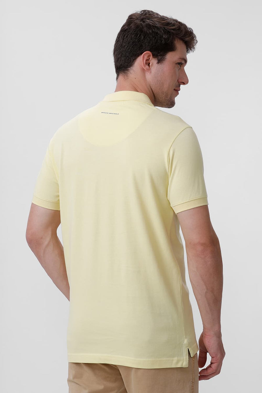 BASICS REGULAR FIT FRENCH VANILLA COTTON POLO T-SHIRT