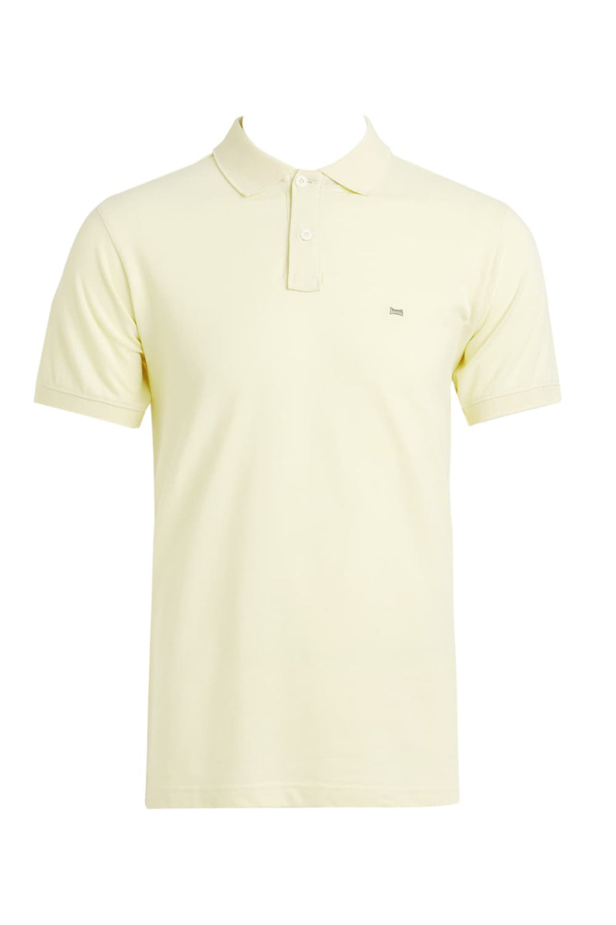 BASICS REGULAR FIT FRENCH VANILLA COTTON POLO T-SHIRT