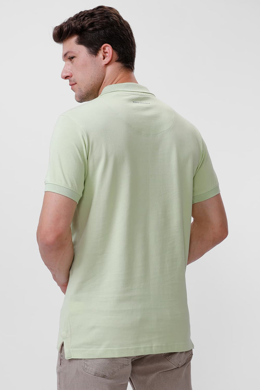 BASICS REGULAR FIT REED COTTON POLO T-SHIRT