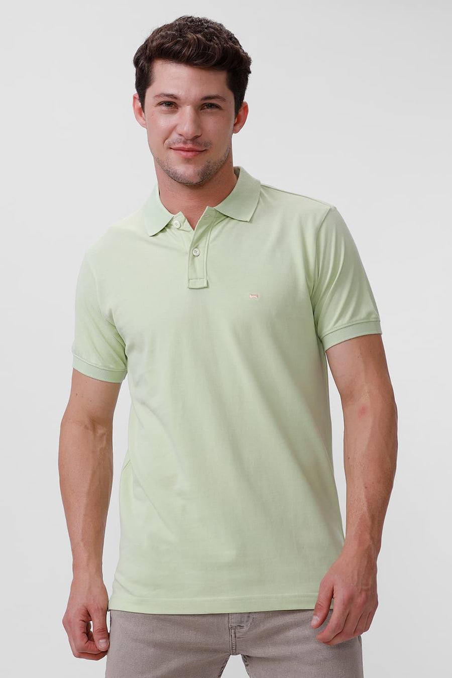 BASICS REGULAR FIT REED COTTON POLO T-SHIRT