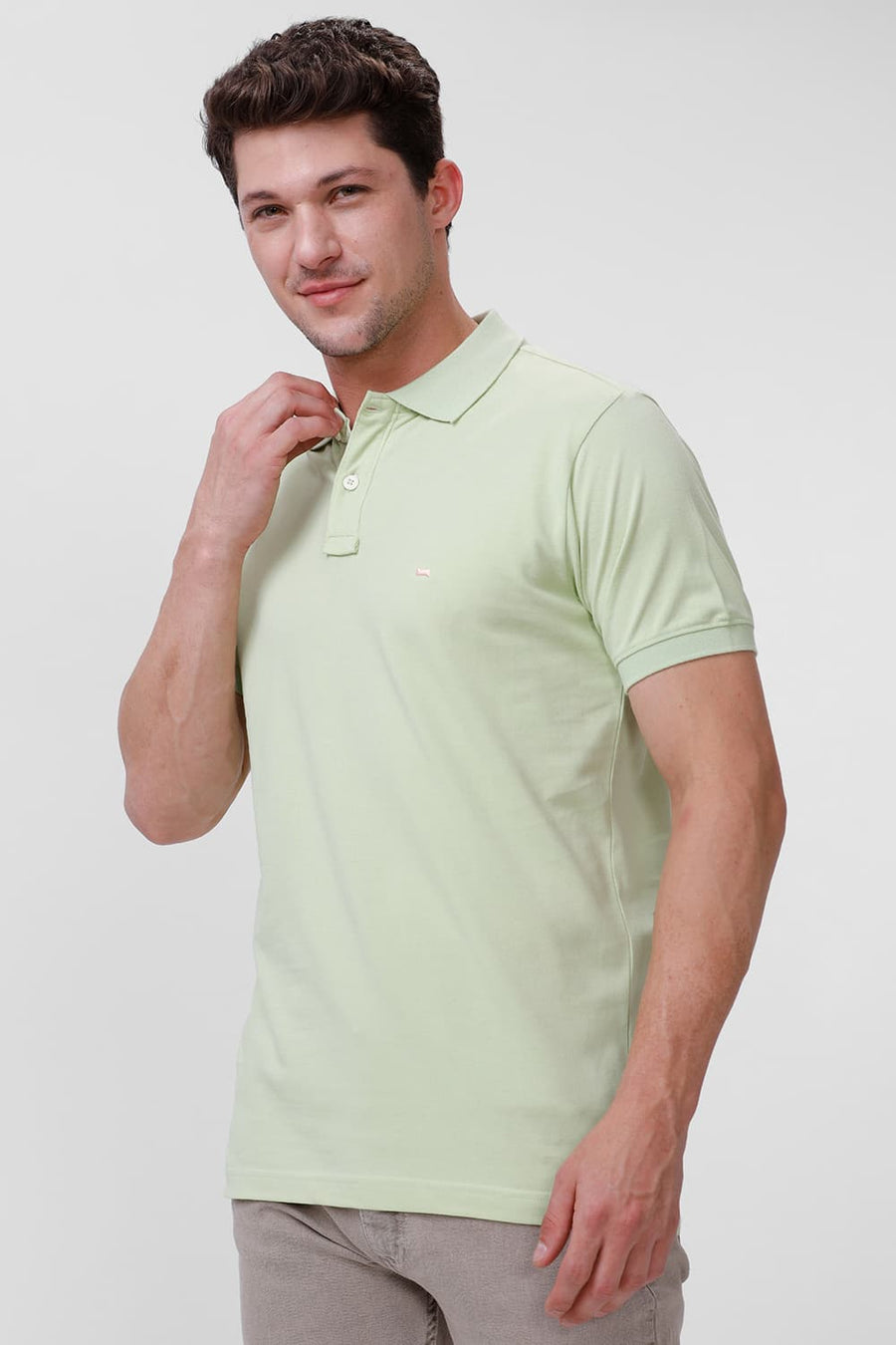 BASICS REGULAR FIT REED COTTON POLO T-SHIRT
