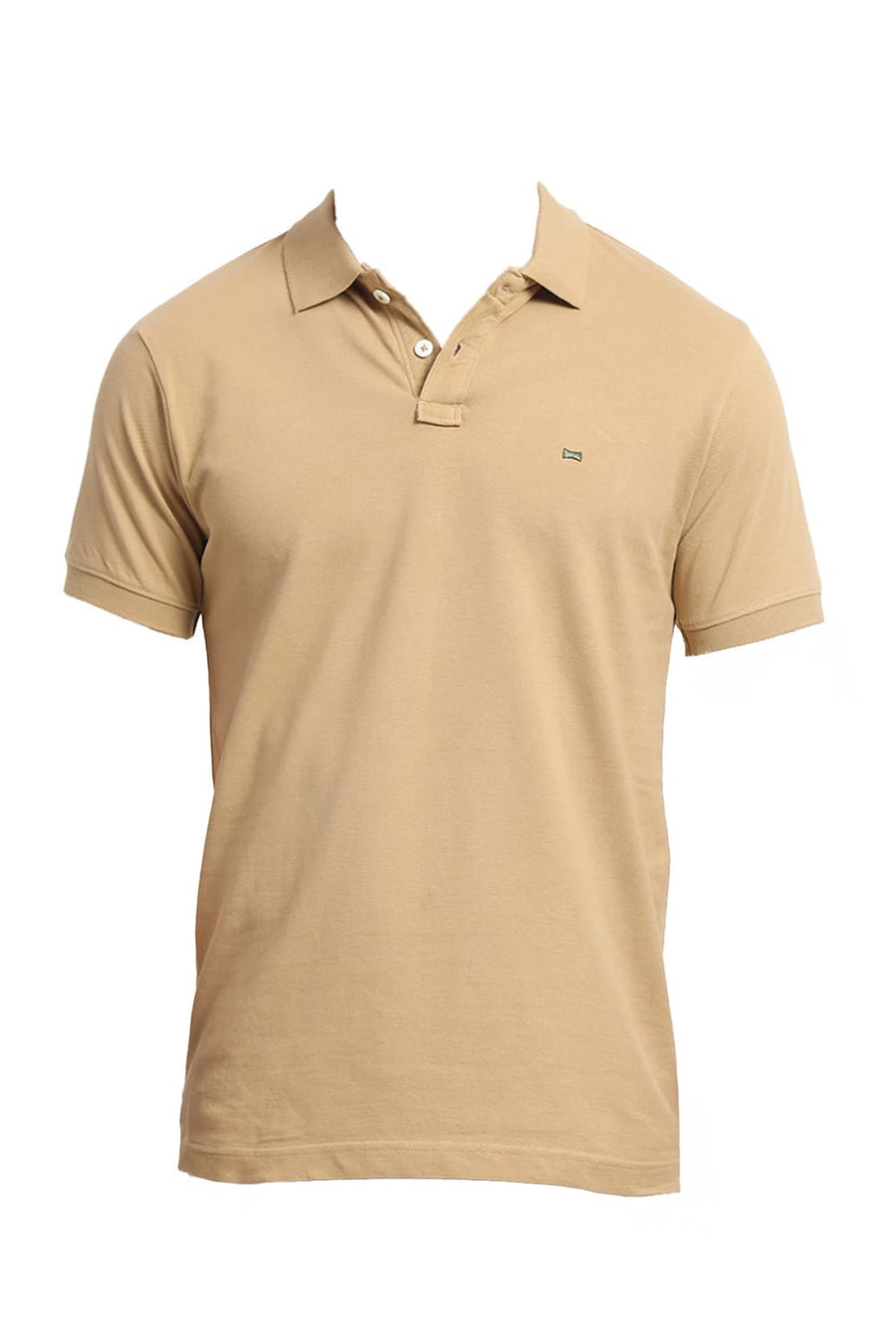 BASICS REGULAR FIT CURRY COTTON POLO T-SHIRT