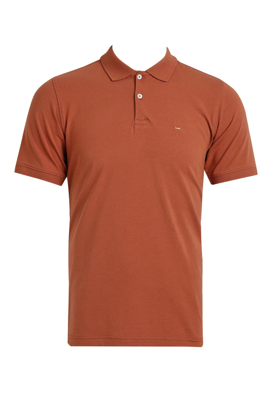 BASICS REGULAR FIT ADOBE COTTON STRETCH POLO T-SHIRT