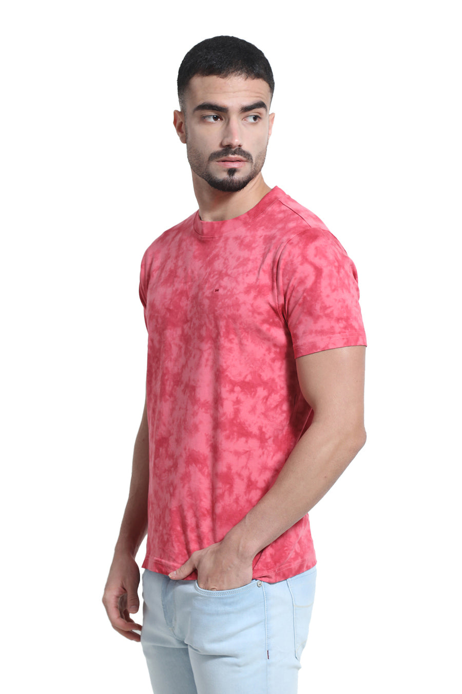 BASICS REGULAR FIT DESERT ROSE & GARNET ROSE COTTON CREW T-SHIRT