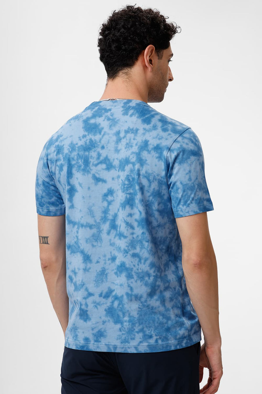 BASICS REGULAR FIT AIRY BLUE & PACIFIC COAST COTTON CREW T-SHIRT