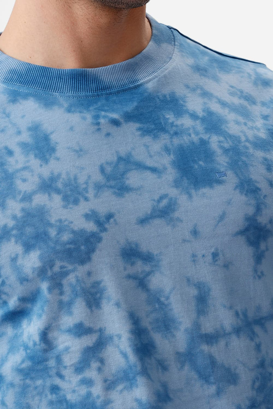 BASICS REGULAR FIT AIRY BLUE & PACIFIC COAST COTTON CREW T-SHIRT