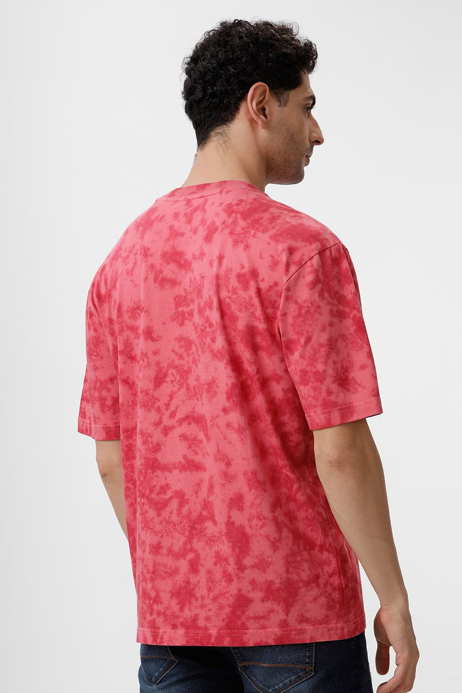 BASICS RELAXED FIT DESERT ROSE & GARNET ROSE COTTON CREW T-SHIRT