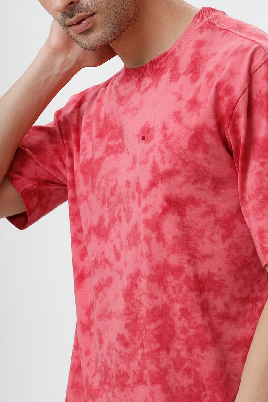 BASICS RELAXED FIT DESERT ROSE & GARNET ROSE COTTON CREW T-SHIRT
