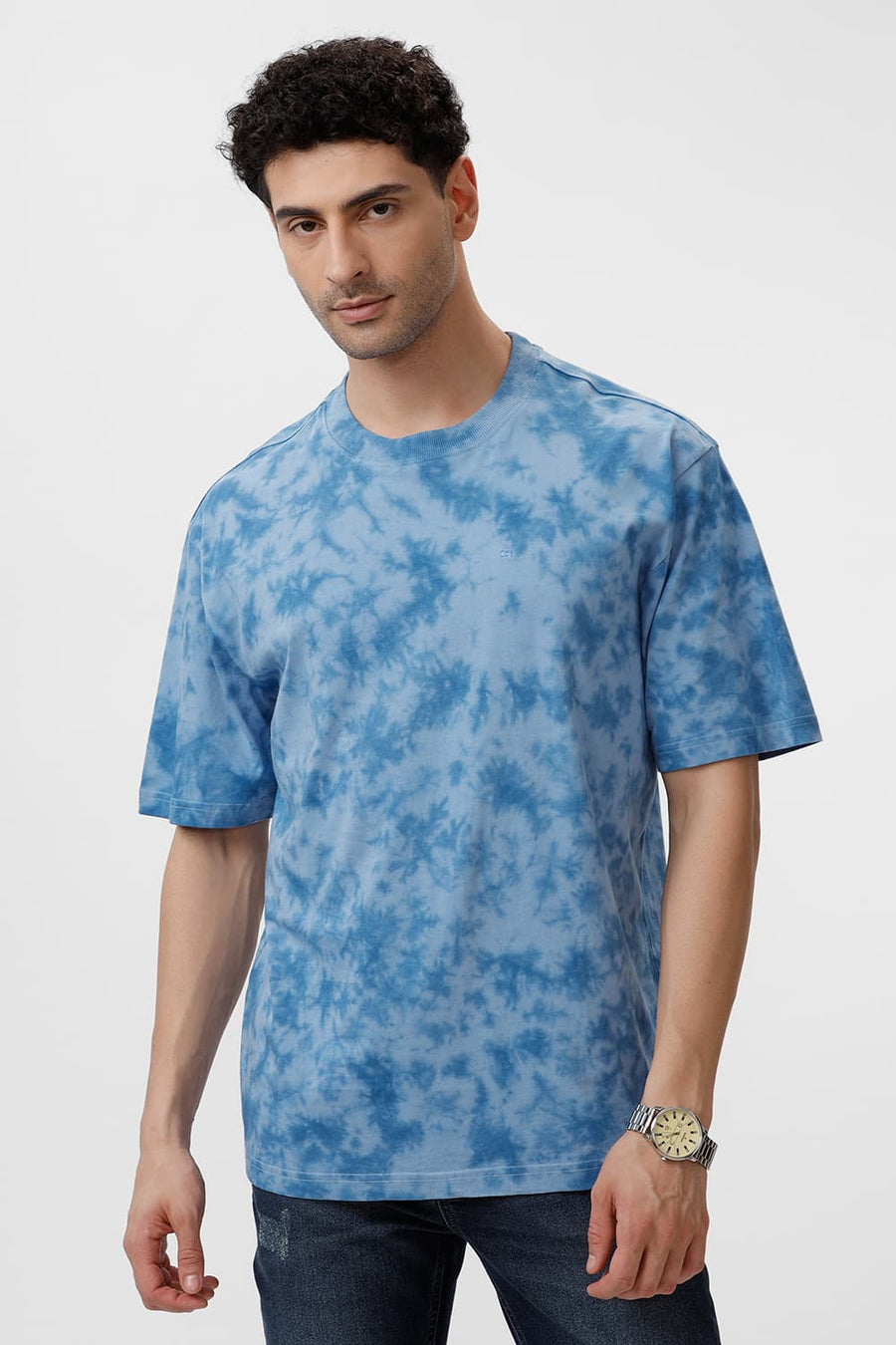 BASICS RELAXED FIT AIRY BLUE & PACIFIC COAST COTTON CREW T-SHIRT