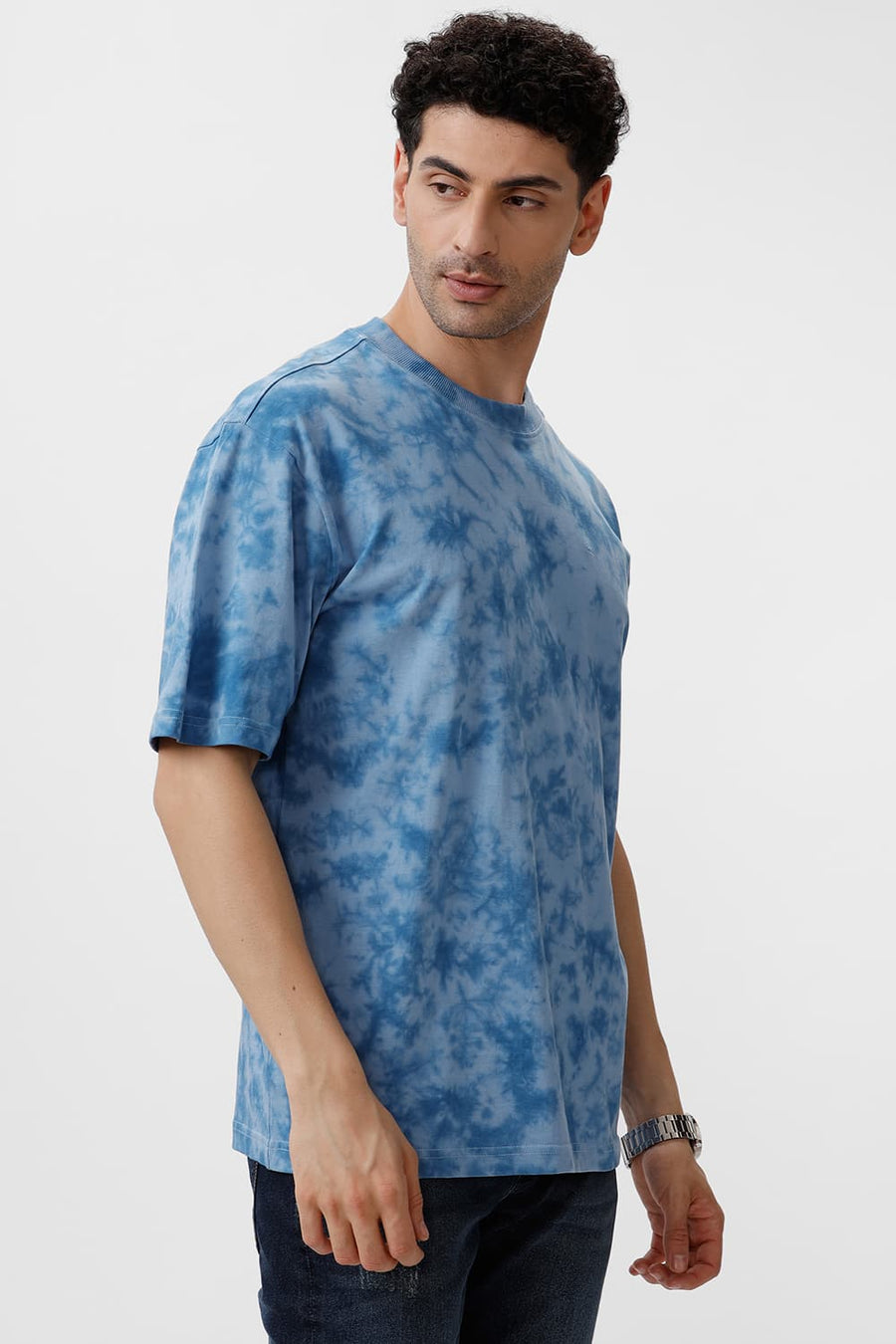 BASICS RELAXED FIT AIRY BLUE & PACIFIC COAST COTTON CREW T-SHIRT