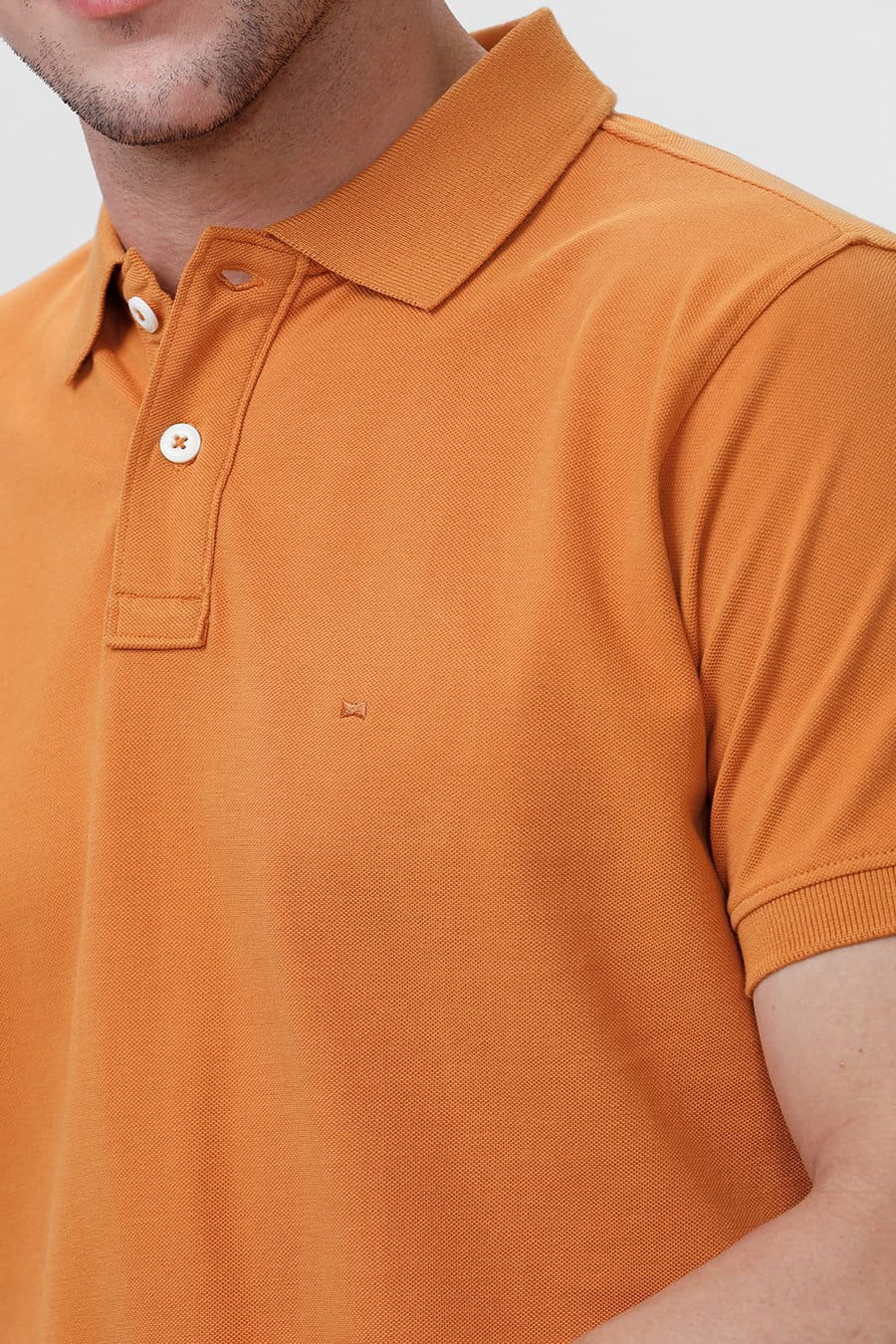 BASICS REGULAR FIT YAM COTTON POLO T-SHIRT