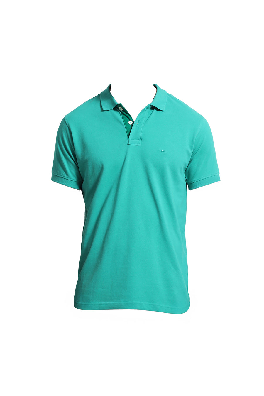 BASICS REGULAR FIT SIMPLY GREEN COTTON POLO T-SHIRT