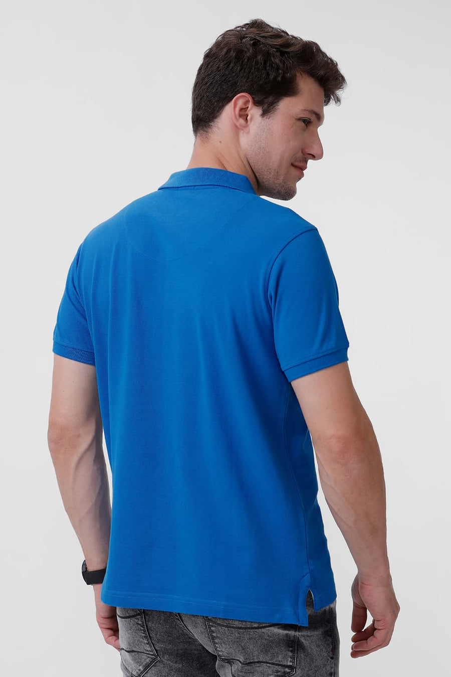 BASICS REGULAR FIT SKYDIVER COTTON POLO T-SHIRT