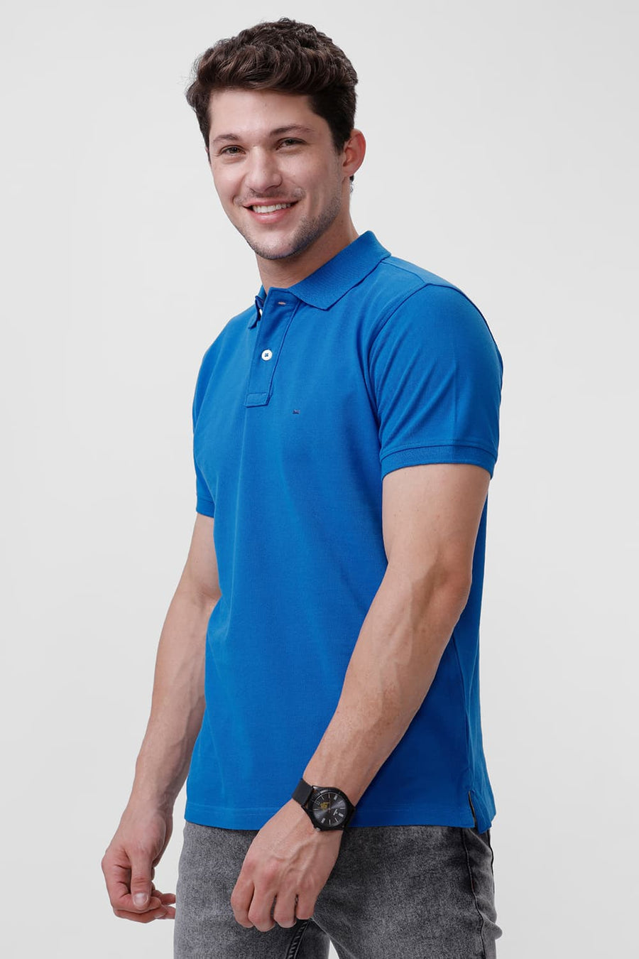 BASICS REGULAR FIT SKYDIVER COTTON POLO T-SHIRT