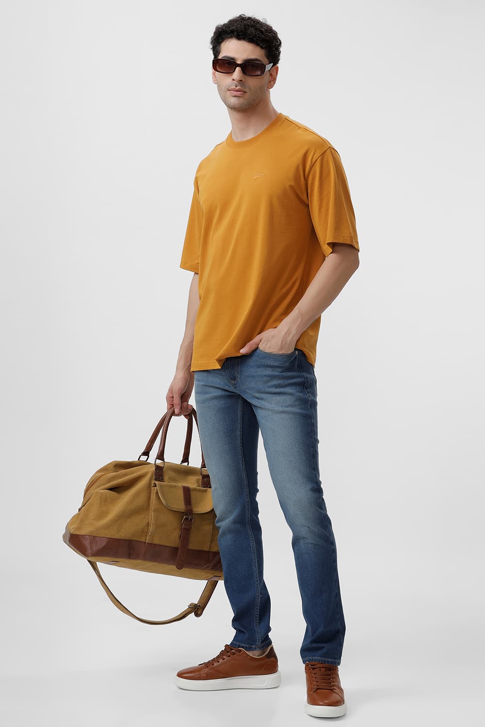 RELAXED FIT COTTON STRETCH CREW T-SHIRT