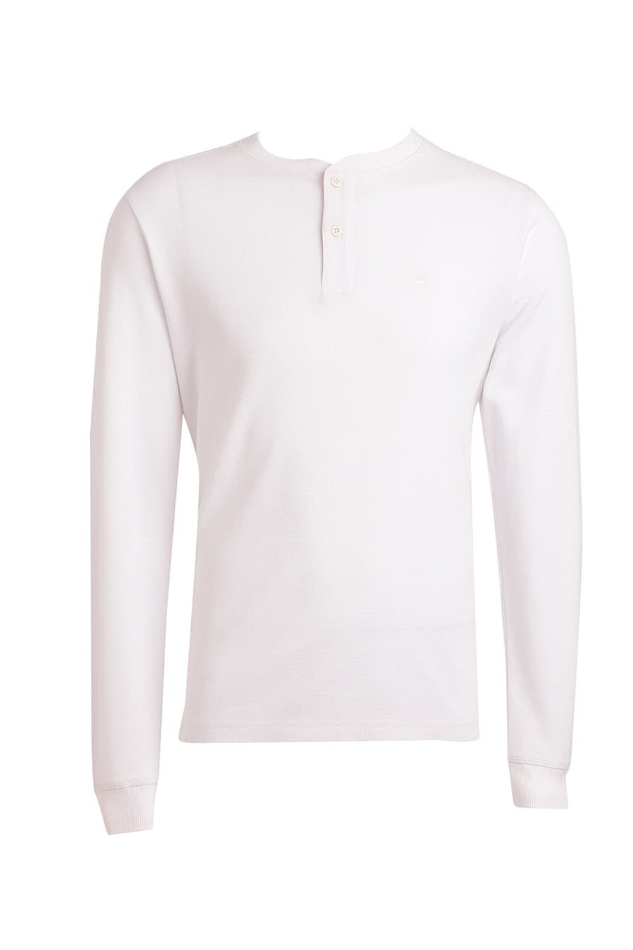 BASICS REGULAR FIT BRIGHT WHITE COTTON POLYESTER HENELY T-SHIRT