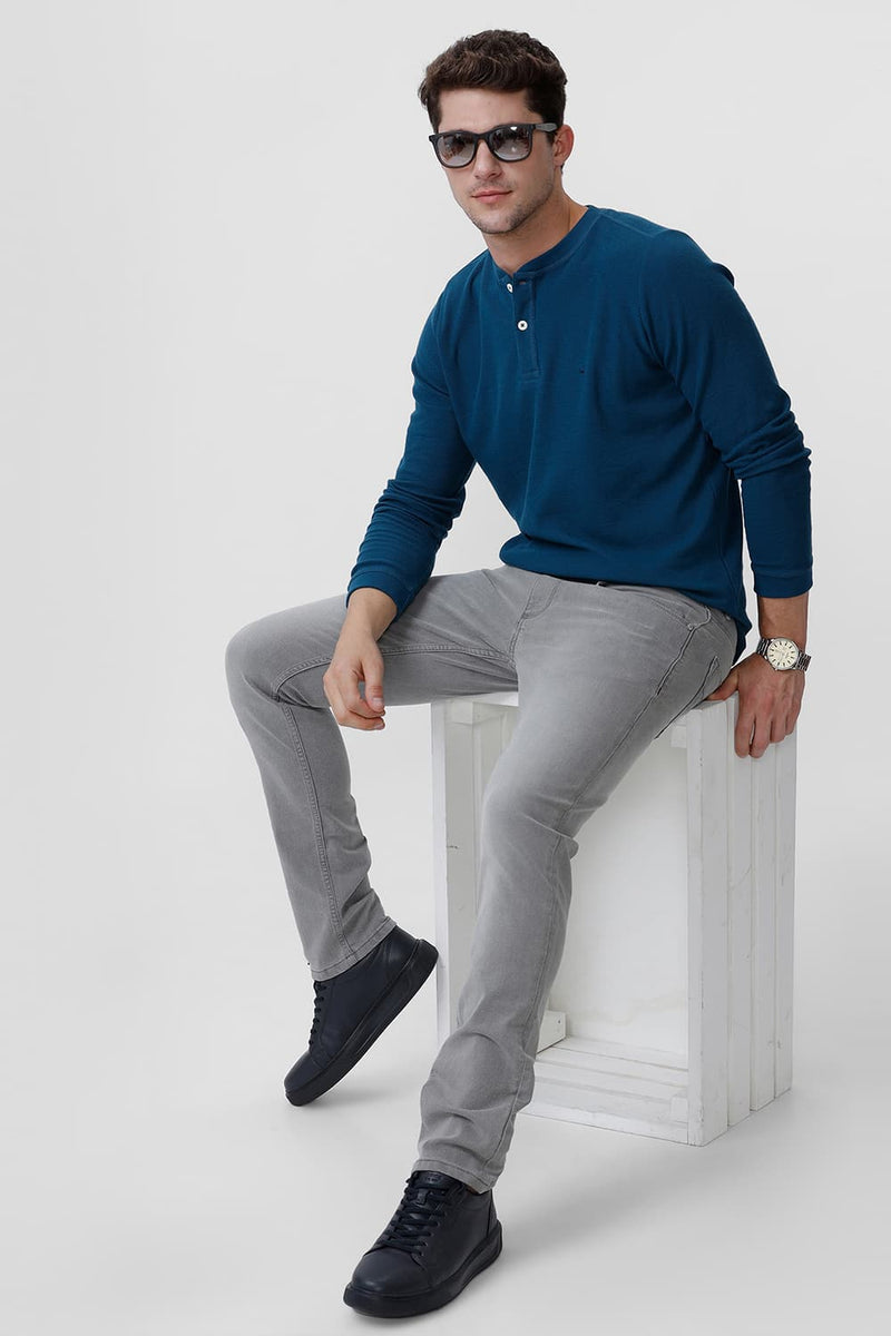REGULAR FIT COTTON POLYESTER HENELY T-SHIRT