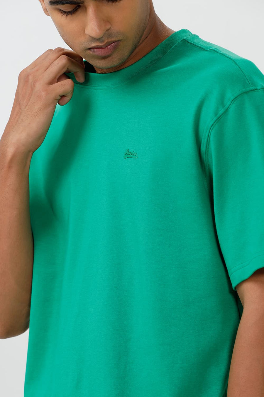 BASICS RELAXED FIT AMAZON COTTON CREW T-SHIRT