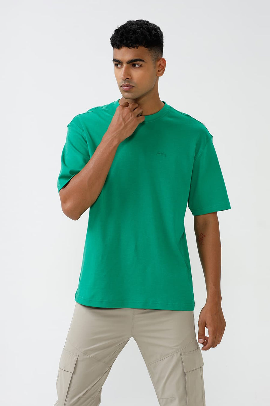 BASICS RELAXED FIT AMAZON COTTON CREW T-SHIRT