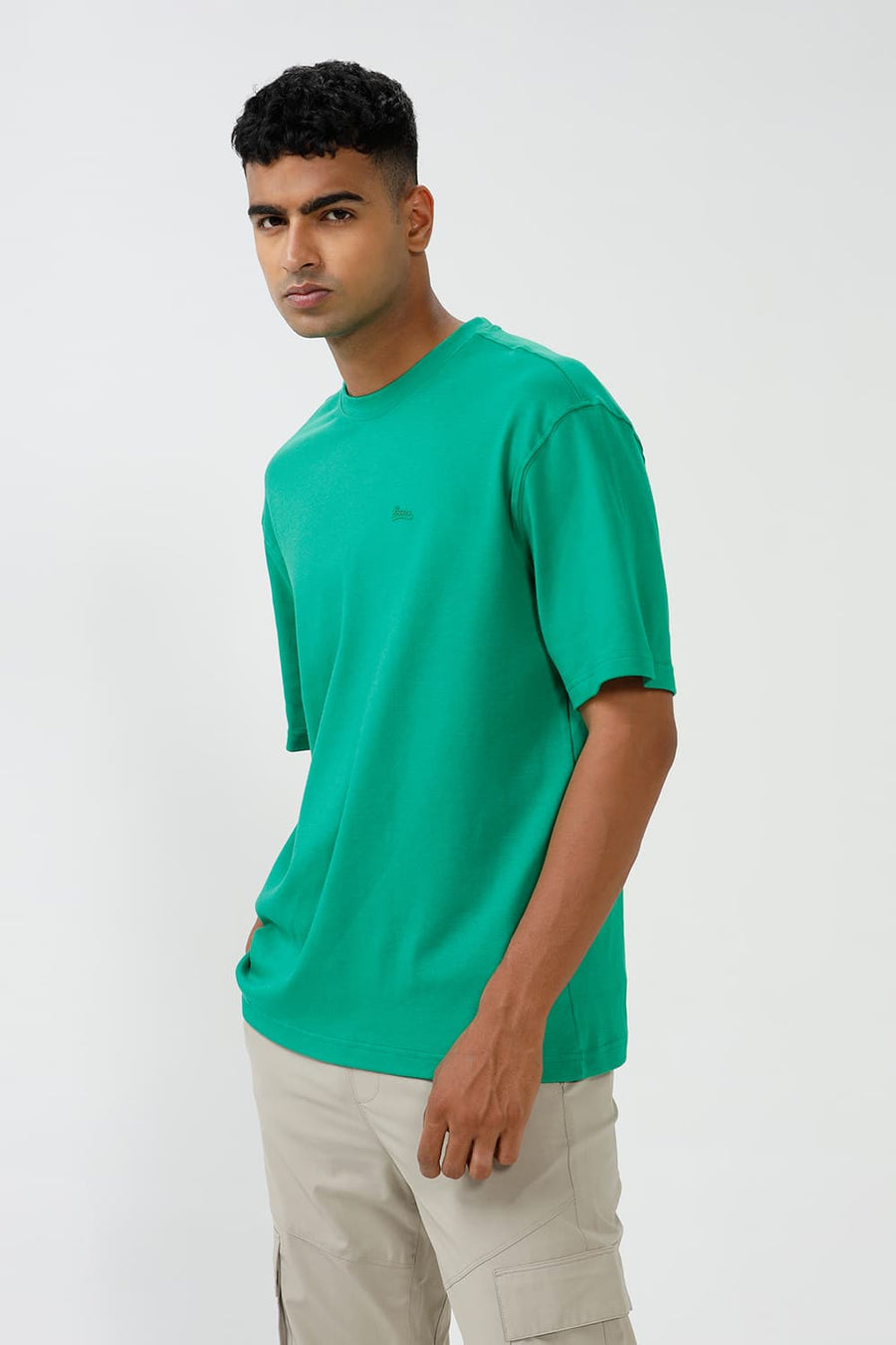 BASICS RELAXED FIT AMAZON COTTON CREW T-SHIRT