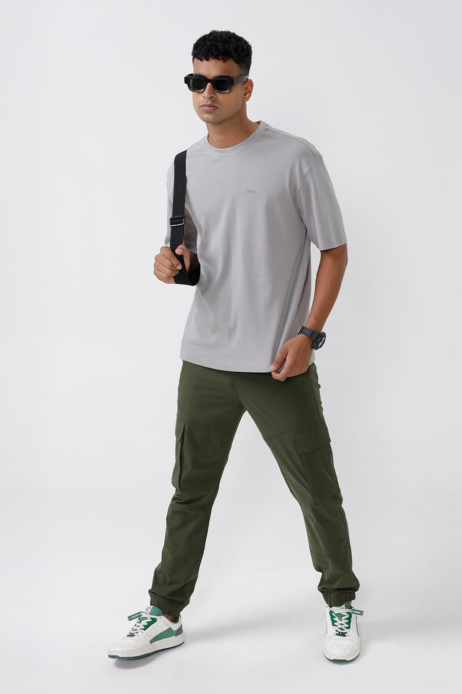 BASICS RELAXED FIT ULTIMATE GREY COTTON CREW T-SHIRT