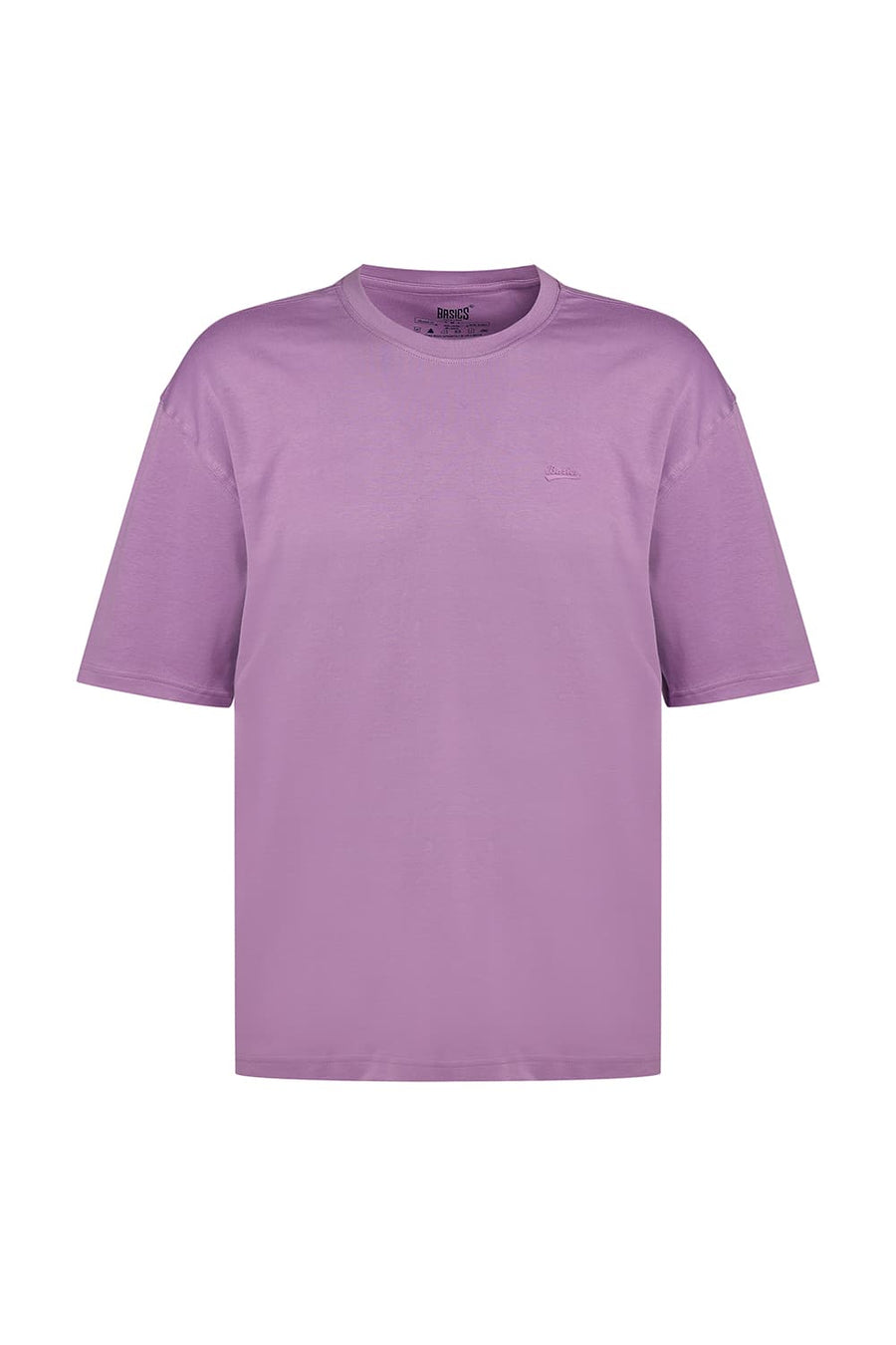 BASICS RELAXED FIT REGAL ORCHID COTTON CREW T-SHIRT