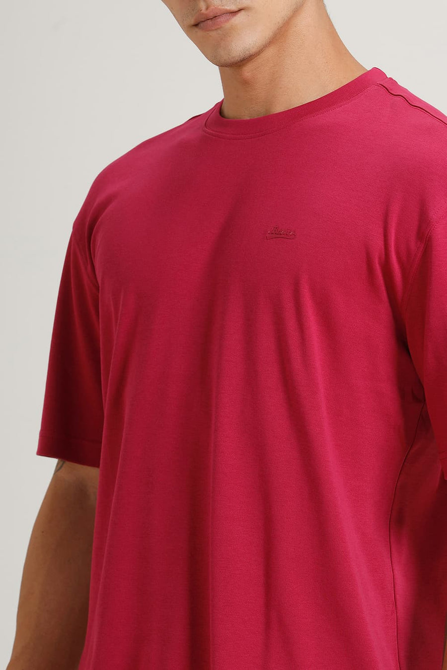 BASICS RELAXED FIT ANEMONE COTTON CREW T-SHIRT