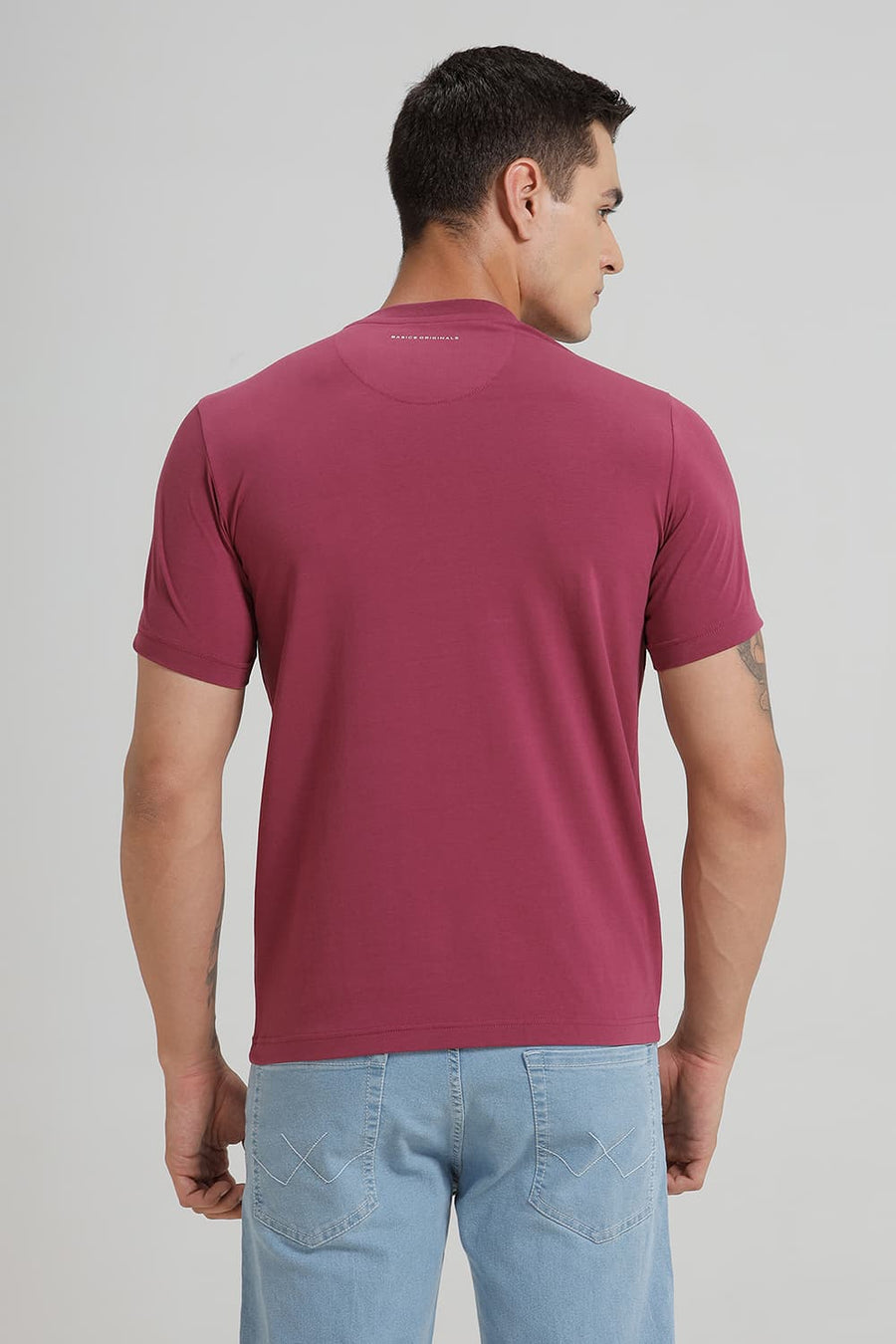 BASICS REGULAR FIT BOYSEN BERRY COTTON STRETCH CREW T-SHIRT