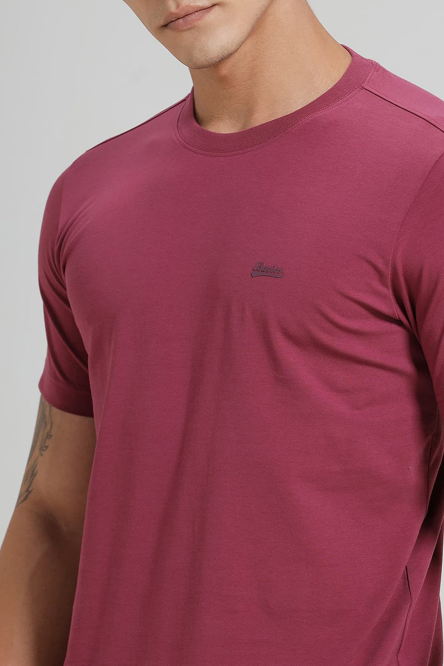 BASICS REGULAR FIT BOYSEN BERRY COTTON STRETCH CREW T-SHIRT