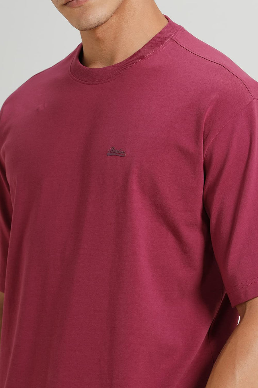 BASICS RELAXED FIT BOYSEN BERRY COTTON STRETCH CREW T-SHIRT