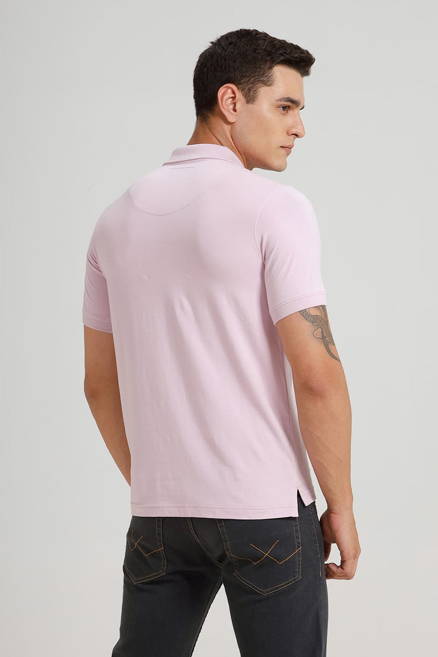 BASICS REGULAR FIT WINSOME ORCHID COTTON STRETCH POLO T-SHIRT