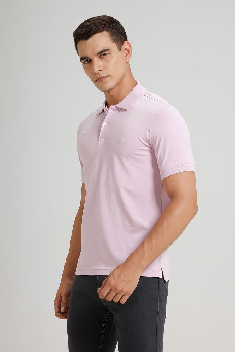 BASICS REGULAR FIT WINSOME ORCHID COTTON STRETCH POLO T-SHIRT